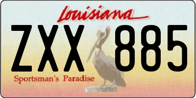 LA license plate ZXX885