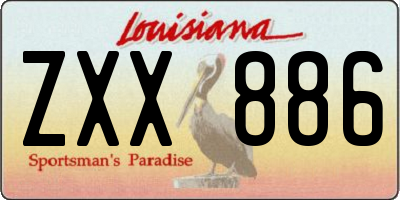 LA license plate ZXX886