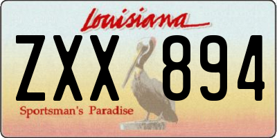 LA license plate ZXX894