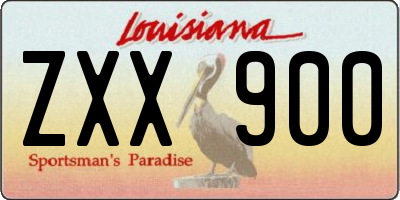 LA license plate ZXX900