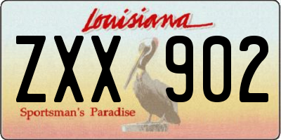 LA license plate ZXX902