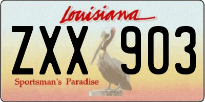 LA license plate ZXX903