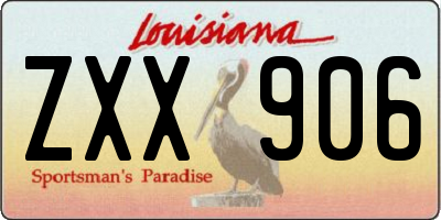 LA license plate ZXX906