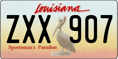 LA license plate ZXX907