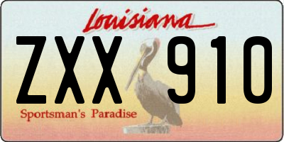 LA license plate ZXX910