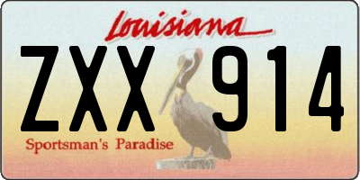 LA license plate ZXX914