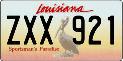 LA license plate ZXX921