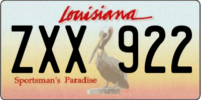 LA license plate ZXX922