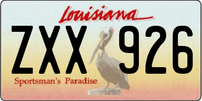 LA license plate ZXX926