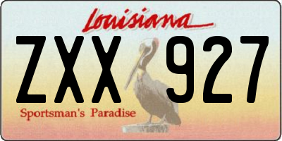 LA license plate ZXX927