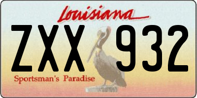 LA license plate ZXX932