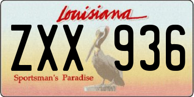 LA license plate ZXX936