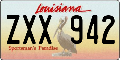 LA license plate ZXX942