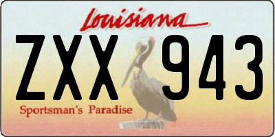 LA license plate ZXX943