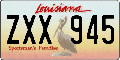 LA license plate ZXX945