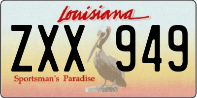 LA license plate ZXX949