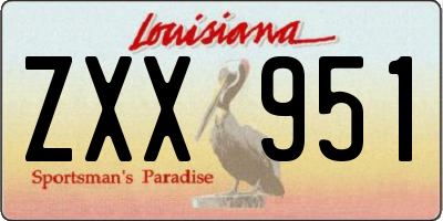 LA license plate ZXX951