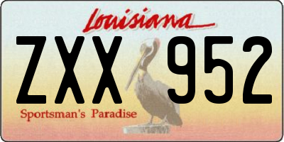 LA license plate ZXX952