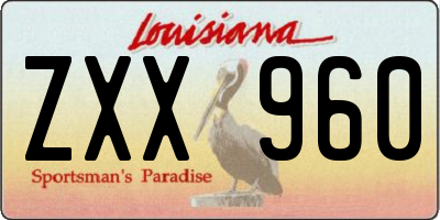 LA license plate ZXX960