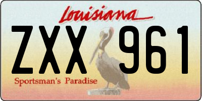 LA license plate ZXX961