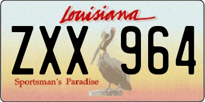 LA license plate ZXX964