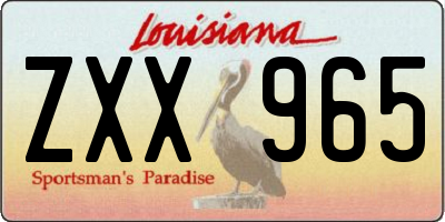 LA license plate ZXX965