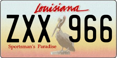 LA license plate ZXX966