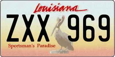 LA license plate ZXX969