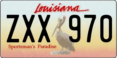 LA license plate ZXX970