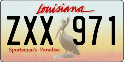 LA license plate ZXX971