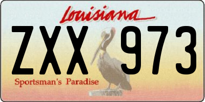 LA license plate ZXX973