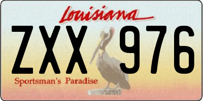 LA license plate ZXX976