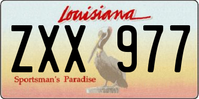 LA license plate ZXX977