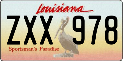 LA license plate ZXX978