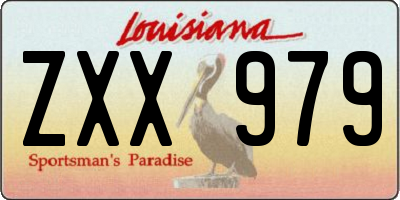 LA license plate ZXX979