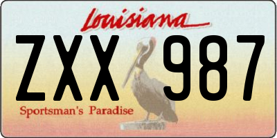 LA license plate ZXX987