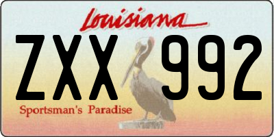 LA license plate ZXX992