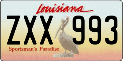 LA license plate ZXX993