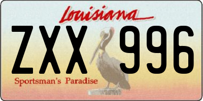 LA license plate ZXX996