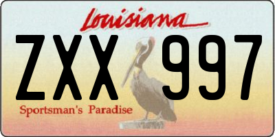 LA license plate ZXX997