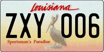 LA license plate ZXY006