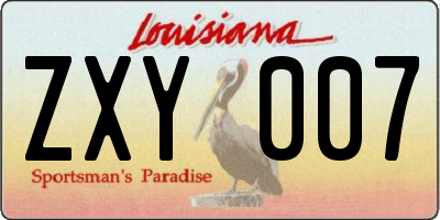 LA license plate ZXY007