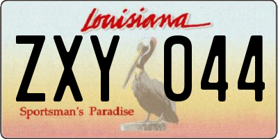 LA license plate ZXY044
