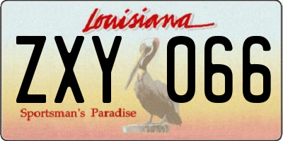 LA license plate ZXY066