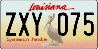 LA license plate ZXY075