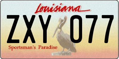 LA license plate ZXY077