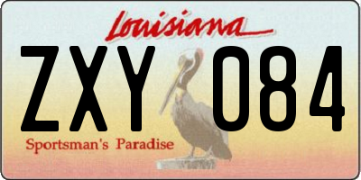 LA license plate ZXY084