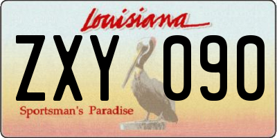 LA license plate ZXY090