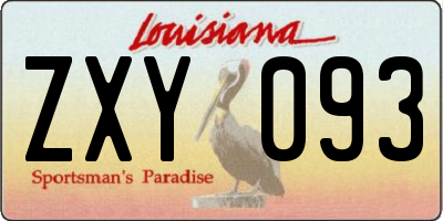 LA license plate ZXY093