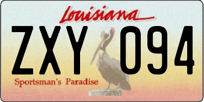 LA license plate ZXY094